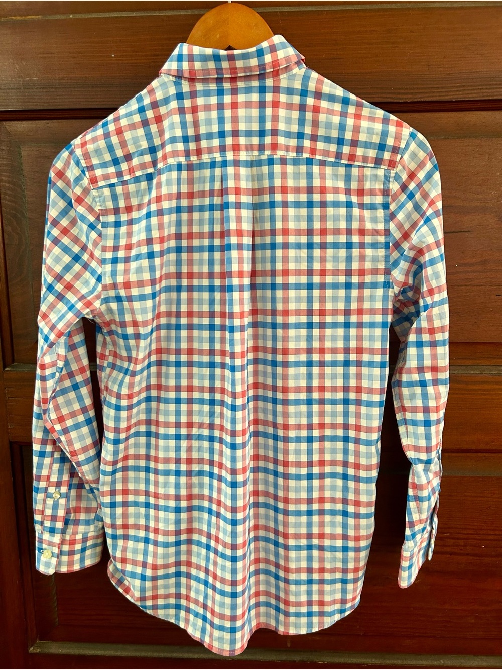 Vineyard Vines Performance Boys' Bermuda Pink & Blue Check Poplin Shirt - Picture 8 of 9
